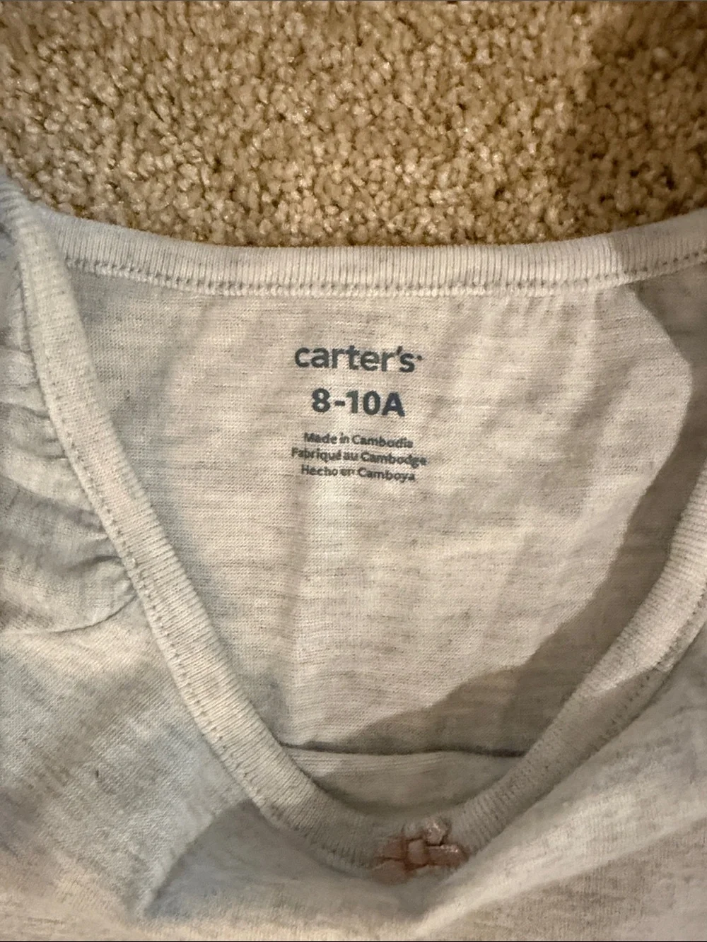 Carter's Pink Polka Dot & Gray Unicorn Nightgowns - Girls Pajamas. Size 8-10.